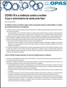 COVID-19 e a violência contra a mulher, o que o setor/sistema de saúde pode fazer