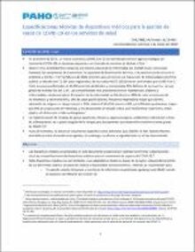 Especificaciones técnicas de dispositivos médicos -COVID-19