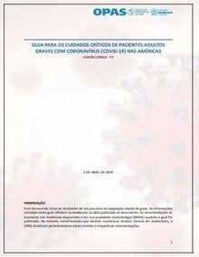 Guia para os cuidados críticos de pacientes adultos graves com coronavírus 