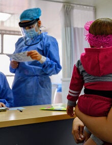 Health workers wearing PPE
