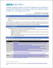 Atención inicial de personas con infección respiratoria aguda (IRA) - COVID-19