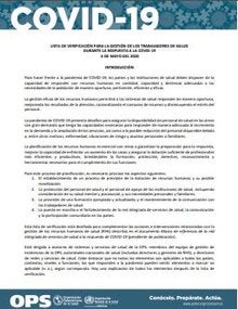 Lista de chequeo para la gestión de los trabajadores de salud en el contexto de COVID-19