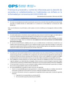 Prácticas de prevención y control de infecciones en pacientes - COVID-19