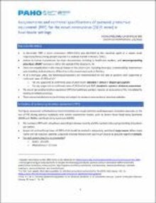 Requirements and technical specifications of PPE - COVID-19