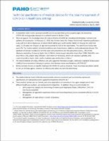 Technical specifications of medical devices for the case management of COVID-19 
