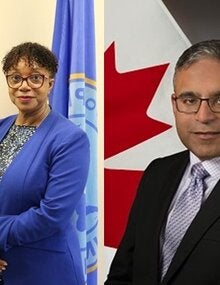 Dr. Erica Wheeler, PAHO/WHO Trinidad and Tobago Country Representative and His Excellency  Sharad Kumar Gupta, High Commissioner of Canada to Trinidad and Tobago