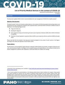 List of Priority Medical Devices in the context of COVID-19