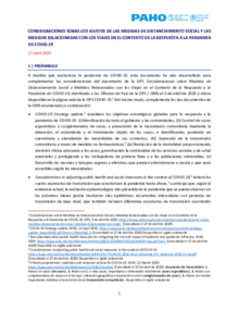 Medidas de distanciamiento social y las medidas relacionadas con los viajes- COVID-19 