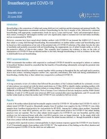 Breastfeeding and COVID-19: scientific brief, 23 June 2020