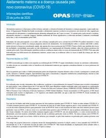 Aleitamento materno e a doença causada pelo novo coronavírus (COVID-19). Informações científicas: 23 de junho de 2020