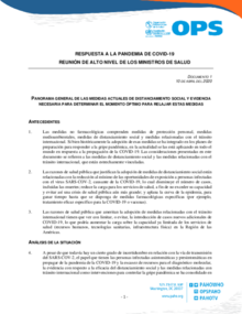 Panorama general de las medidas actuales de distanciamiento social - COVID-19