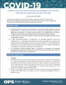 La OPS no recomienda tomar productos que contengan dióxido de cloro, clorito de sodio, hipoclorito de sodio o derivados, 16 de julio del 2020