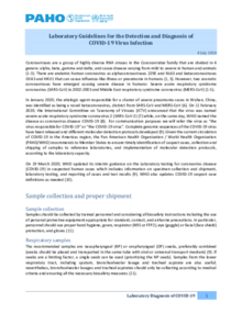 Laboratory Guidelines for the Detection and Diagnosis of COVID-19 