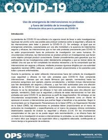 Orientación ética para la pandemia de COVID-19