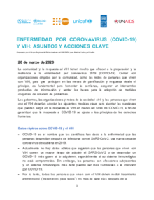 Enfermedad por Coronavirus (COVID-19) and HIV: Asuntos y Acciones Claves