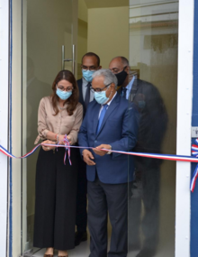 Autoridades durante la inauguración 