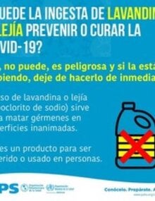  Infografía: ¿Puede la ingesta de lavandina o lejía prevenir o curar la COVID-19?