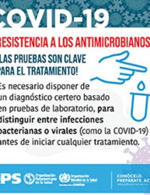 Tarjetas para redes sociales - Resistencia a los antimicrobianos: ¡Las pruebas son clave para el tratamiento!