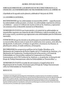 Resolución de la OEA - Fortalecimiento de las respuestas multisectoriales a la crisis de las enfermedades no transmisibles en las Américas