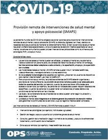 Provisión remota de intervenciones de Salud Mental y Apoyo Psicosocial (SMAPS)