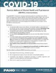 Remote Delivery of MHPSS (Mental Health and Psychosocial) Interventions