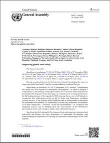 Improving global road safety -A/74/L.86