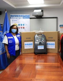 PAHO handover of five oxygen concentrators to Ministry of Health