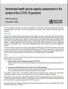 Evaluaciones armonizadas de la capacidad de los servicios de salud