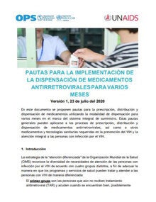 Pautas para la dispensación de medicamentos antirretrovirales para varios meses. Versión 1, 23 de julio del 2020