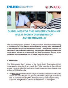 Guidelines for the implementation of multi-month dispensing of antiretrovirals. Version 1, 23 July 2020