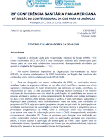 Documento de informação dos centros colaboradores da OPAS/OMS CSP29/INF/2