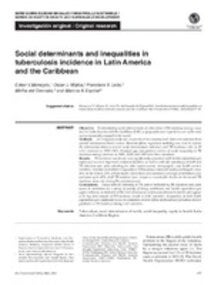 Social determinants and inequalities in tuberculosis incidence in Latin America and the Caribbean