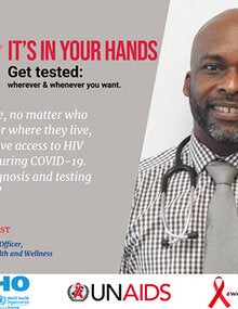Social Media Postcards: World AIDS Day 2020 - It's in your hands. Get tested  (General)