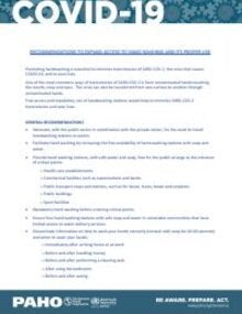 Recommendations to expand access to hand washing and its proper use