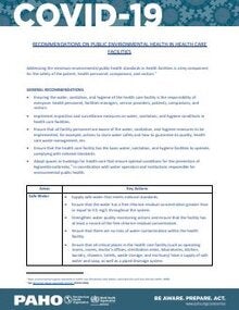 Recommendations on Public Environmental Health in Health Care Facilities