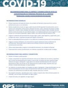 Recomendaciones para la limpieza y desinfección en sitios de concentración de personas privadas de la libertad