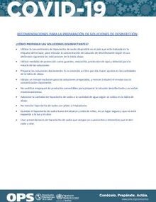 Recomendaciones para la preparación de soluciones de desinfección