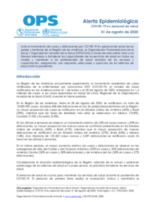 Alerta Epidemiológica: COVID-19 en personal de salud - 31 de agosto de 2020 