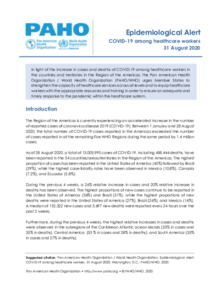 Epidemiological Alert: COVID-19 among health workers - 31 August 2020