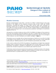 Epidemiological Update: Dengue in the context of COVID-19 - 3 December 2020