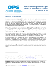 Actualización Epidemiológica: Dengue en el contexto de COVID-19 - 3 de diciembre de 2020