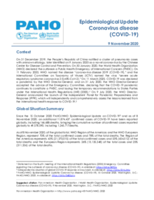 Epidemiological Update: Coronavirus disease (COVID-19) - 9 November 2020
