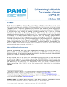 Atualização epidemiológica: COVID-19, doença causada pelo novo coronavírus- 15 de outubro de 2020 (inglês)