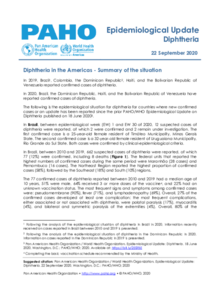 Epidemiological Update: Diphtheria - 22 September 2020