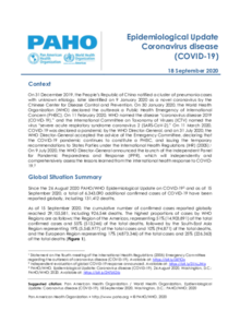 Epidemiological Update: Coronavirus disease (COVID-19) - 18 September 2020