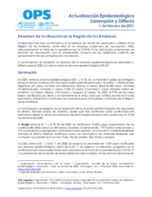 Actualización Epidemiológica: Sarampión y Difteria - 1 de febrero de 2021 