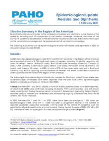 Epidemiological Update: Measles and Diphtheria - 1 February 2021 