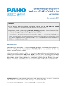Epidemiological Update: Occurrence of variants of SARS-CoV-2 in the Americas - 26 January 2021