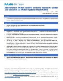 Aide-mémoire on infection prevention and control measures for Candida auris 