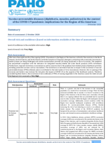 Vaccine-preventable diseases (diphtheria, measles, poliovirus) in the context of the COVID-19 pandemic: implications for the Region of the Americas